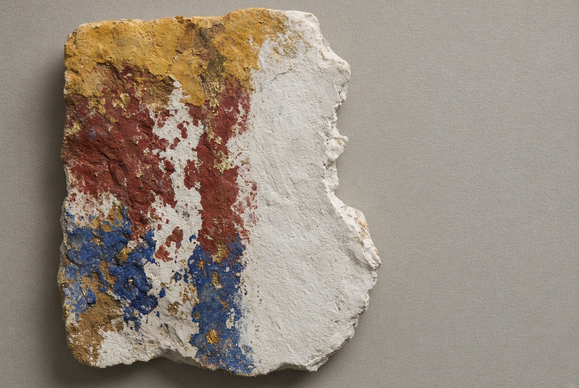 Whole view of an ochre fictional fragment