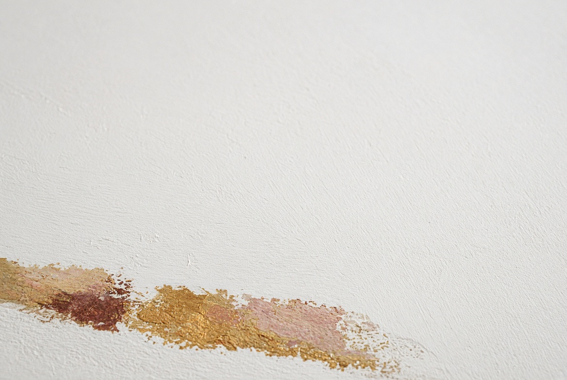 An open unpainted area separating observation from institutional claims